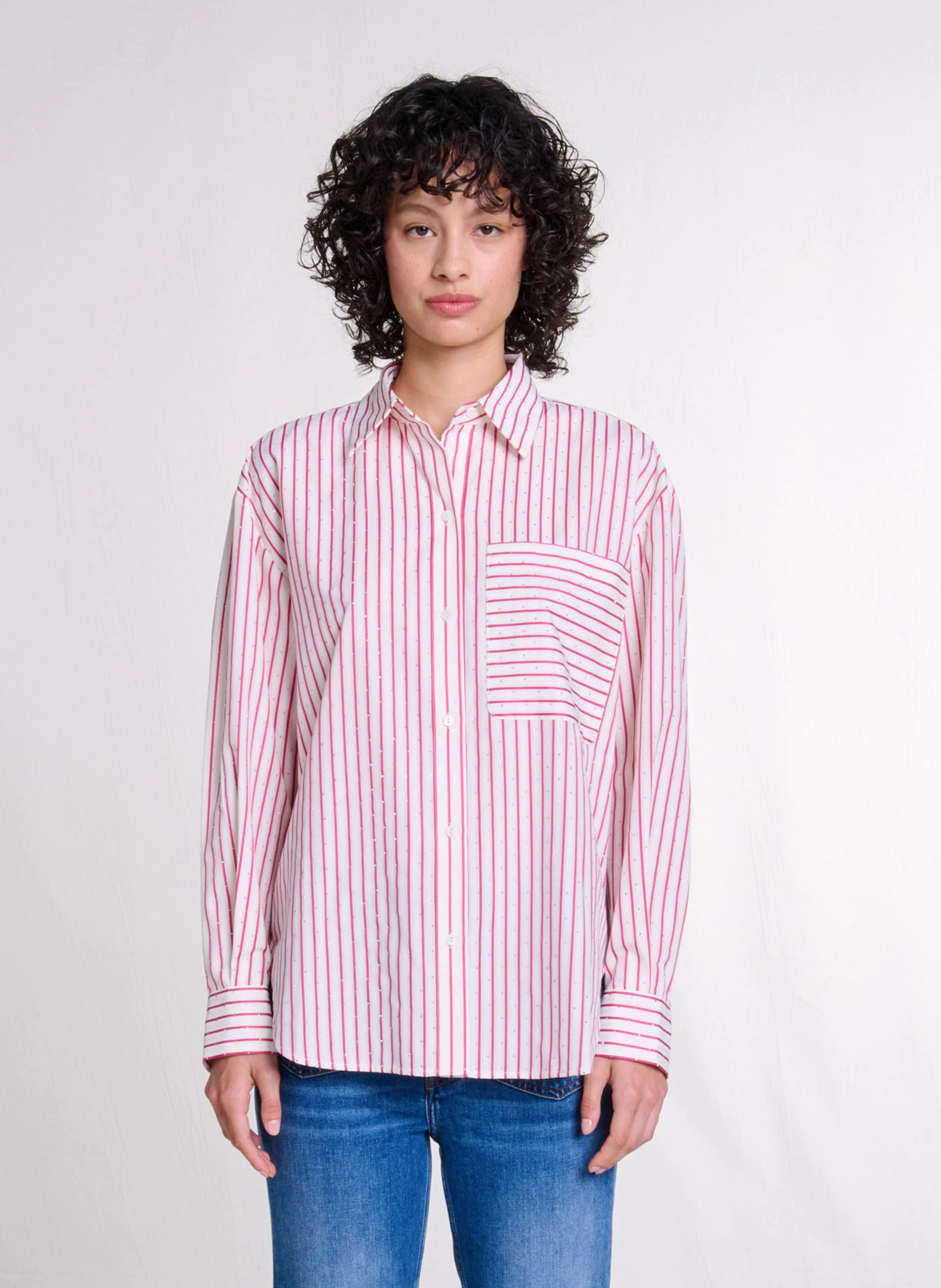 Chemise droit col classique à rayures | Rayé