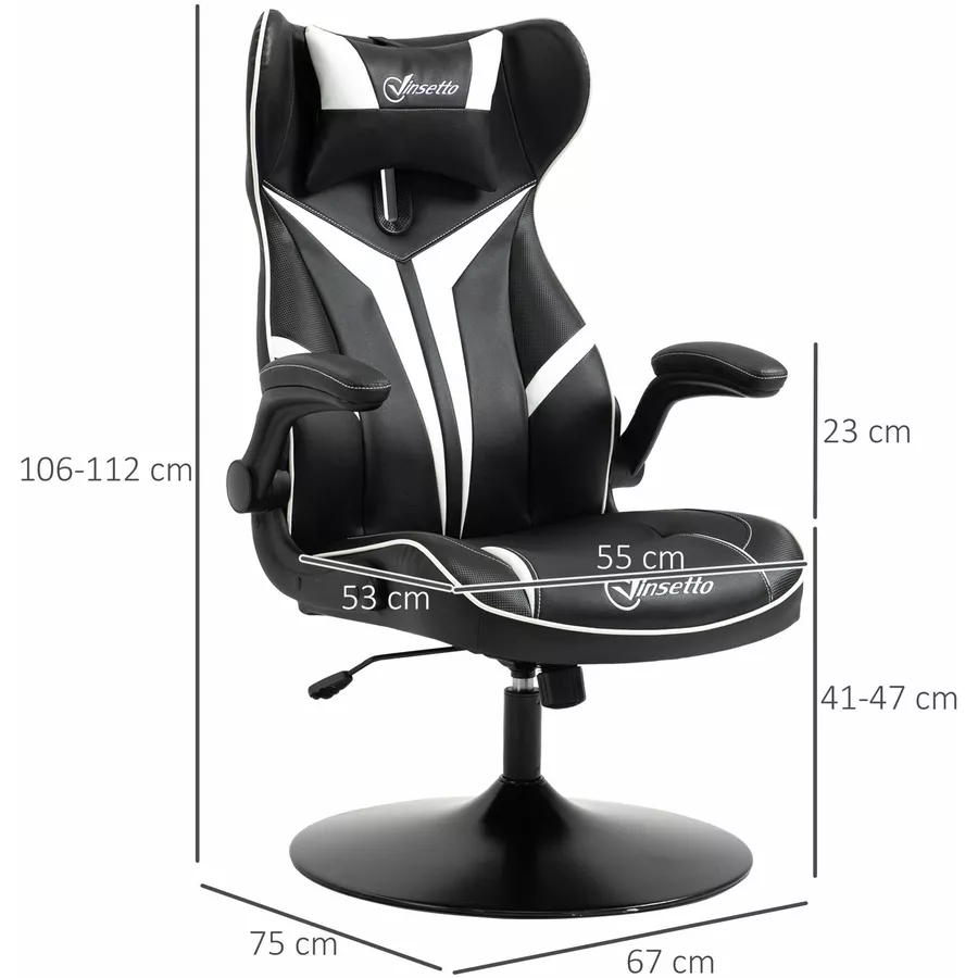 Vinsetto Gaming Stuhl ergonomisch schwarzweiß