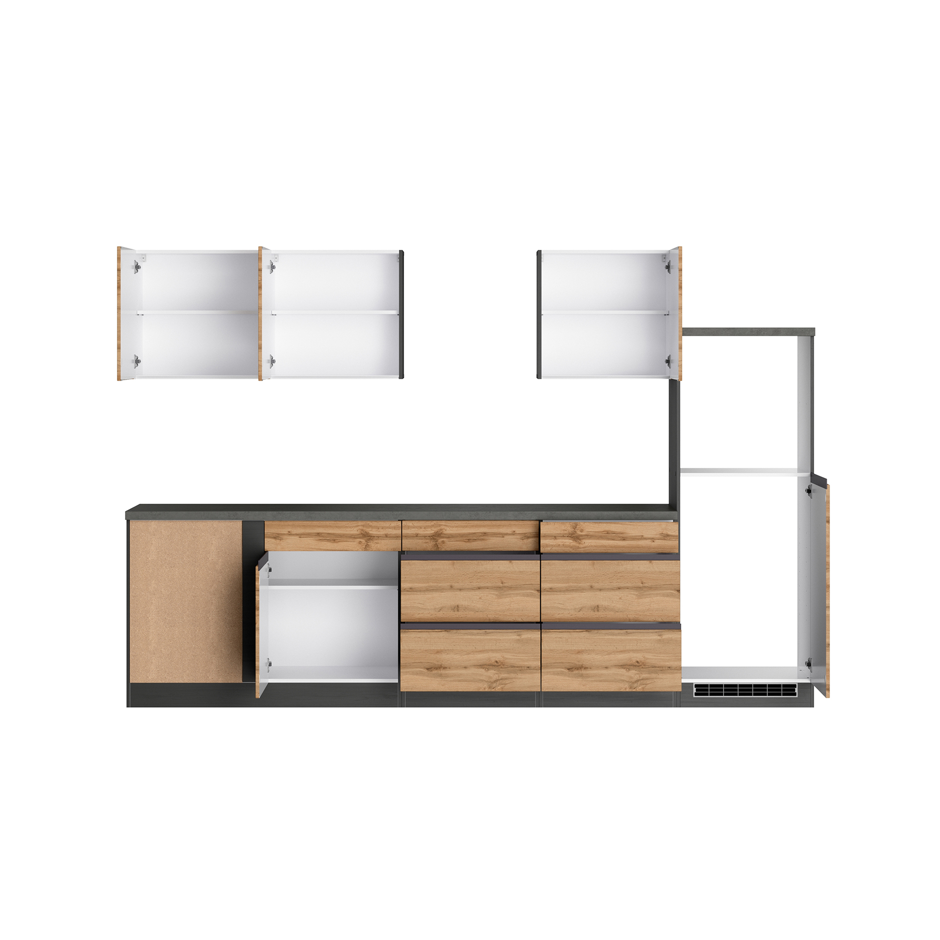 Winkelblock TURIN - Wotan Eiche-graphit - 300x240 cm