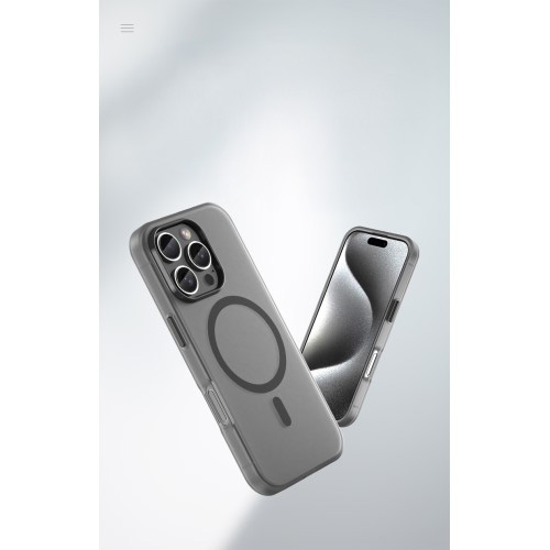 iPhone 16 Pro MagSafe Hybrid Hülle TPU Bumper Slim Design Matt - Schwarz