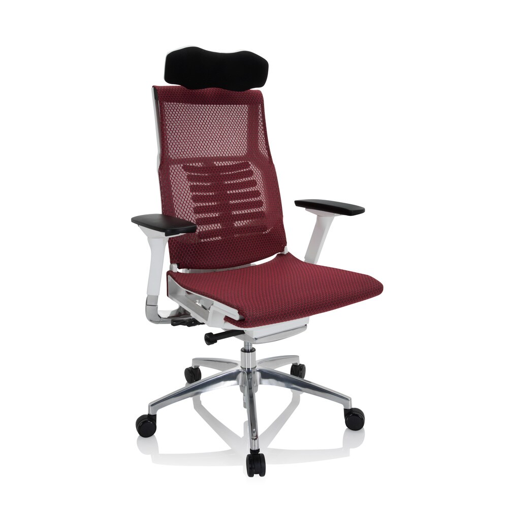 High End Bürostuhl POFIT WHITE I Netzstoff mit Armlehnen hjh OFFICE