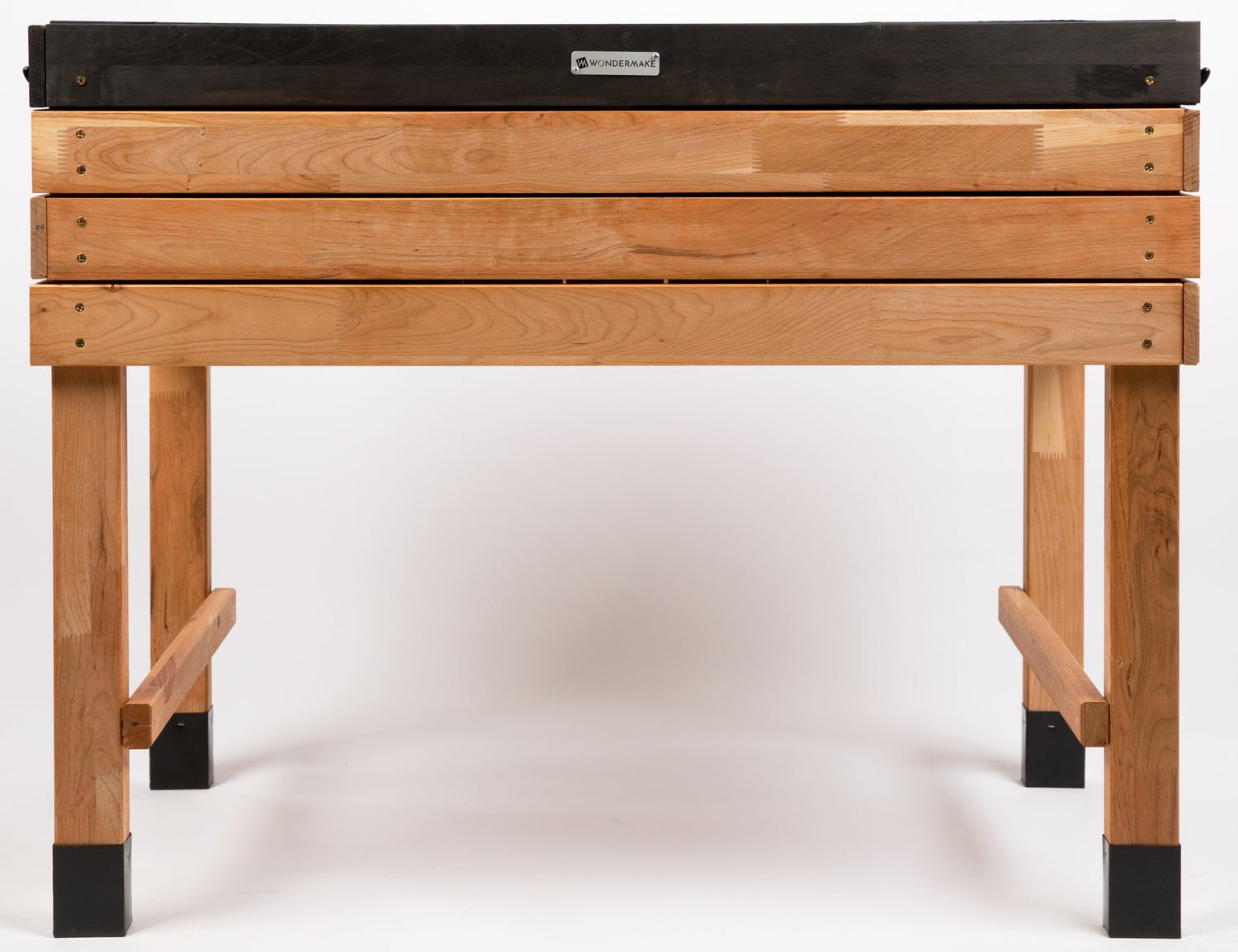WONDERMAKE - Grote verhoogde tuinbak van kersenhout voor tuin, balkon en terras; XL hoogwaardige rechthoekige plantenbakset met binnenbak; kruidentuinbak, decoratief, donkerbruin/zwart