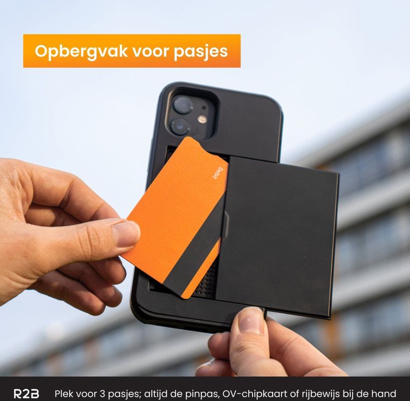 R2B - Utrecht - Telefoonhoesje - Geschikt voor iPhone 14 Plus - Pasjeshouder