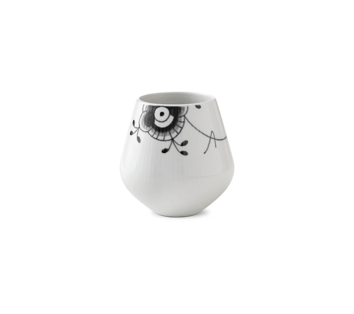 Royal Copenhagen  Sort Mega riflet vase - 12 cm.