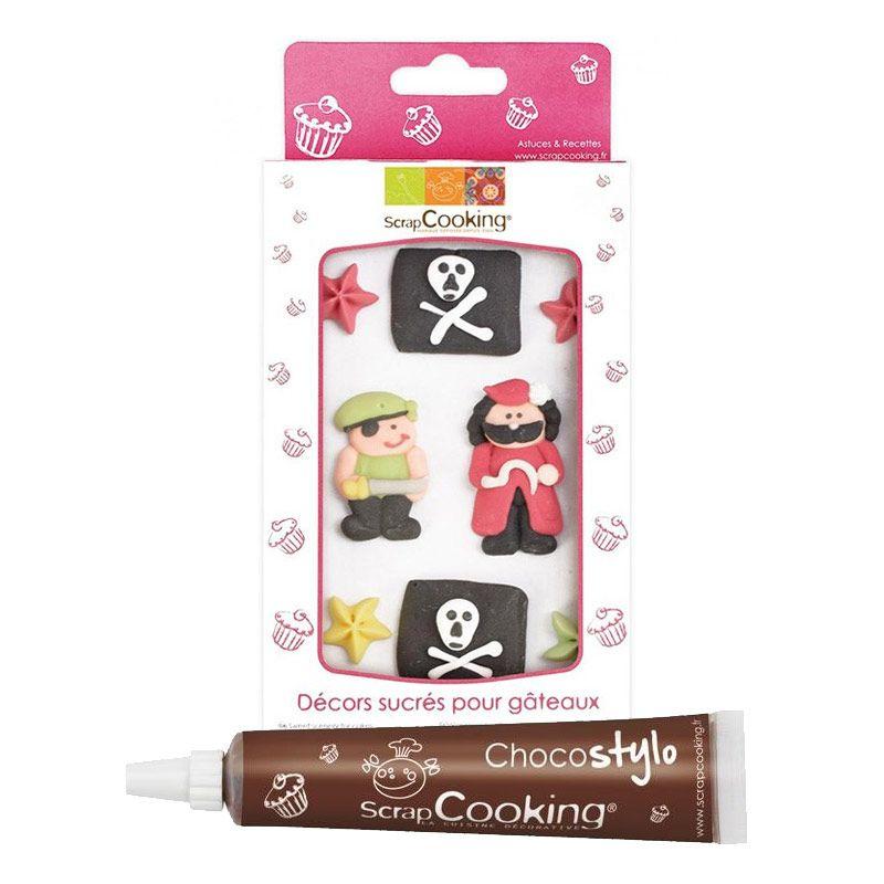Décors sucrés Gâteau de Pirate + Stylo chocolat Scrapcooking