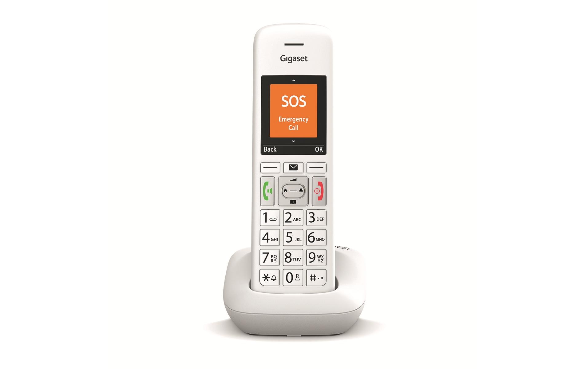 Schnurlostelefon E390 WeissGrosstastentelefon von Gigaset