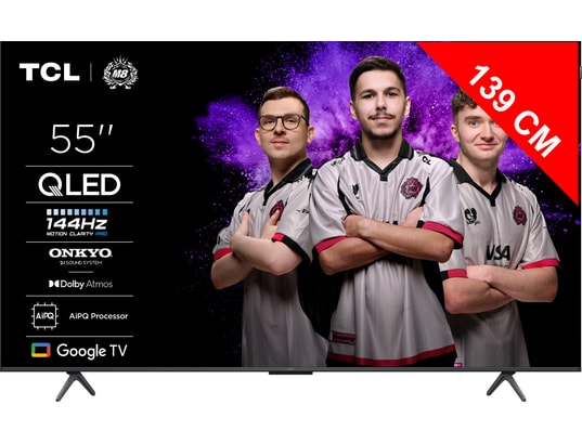 TCL - TV QLED 4K 139 cm 55P8K 4K QLED 144Hz avec Google TV 2025