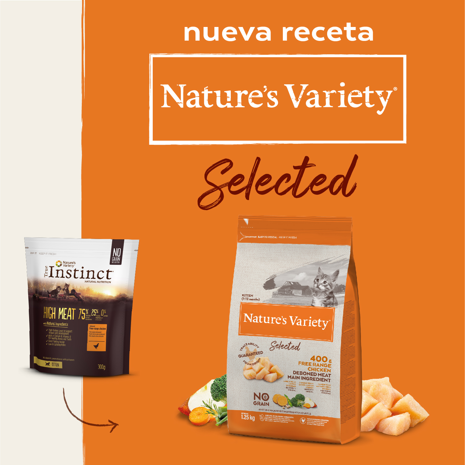 Ração para Gatos Nature's Variety Selected Kitten Chicken