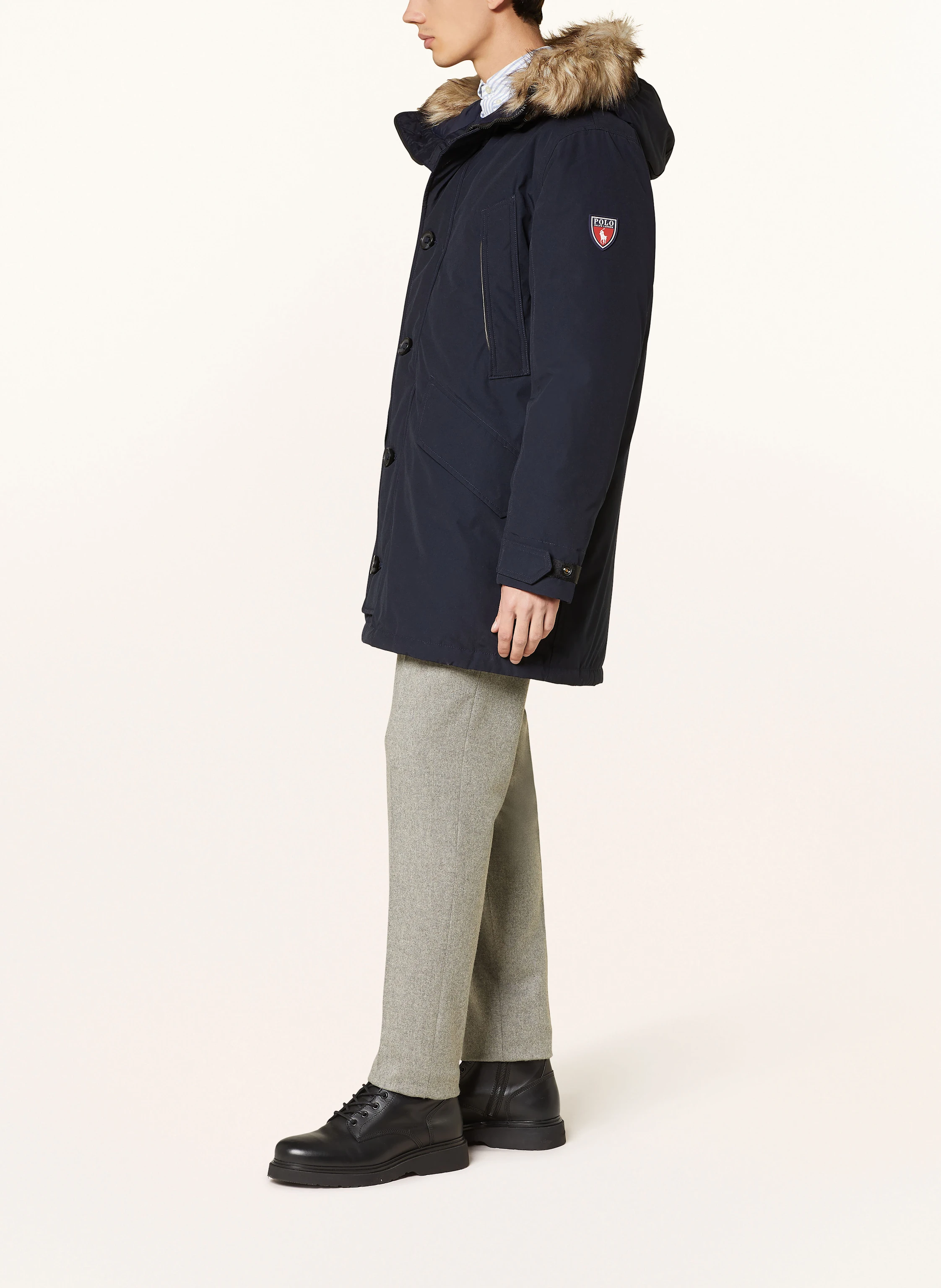 POLO RALPH LAUREN Daunenparka mit abnehmbarem Kunstpelz