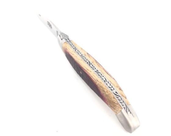 Laguiole Tradition 12 cm - 2 mitres - Chêne de Barrique Couteau de Poche Forge de Laguiole