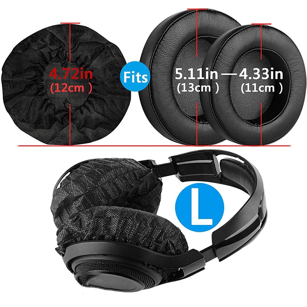 (100er Set) Ø12cm Einweg Kopfhörer Hygiene Pads Ohrpolster Überzieher