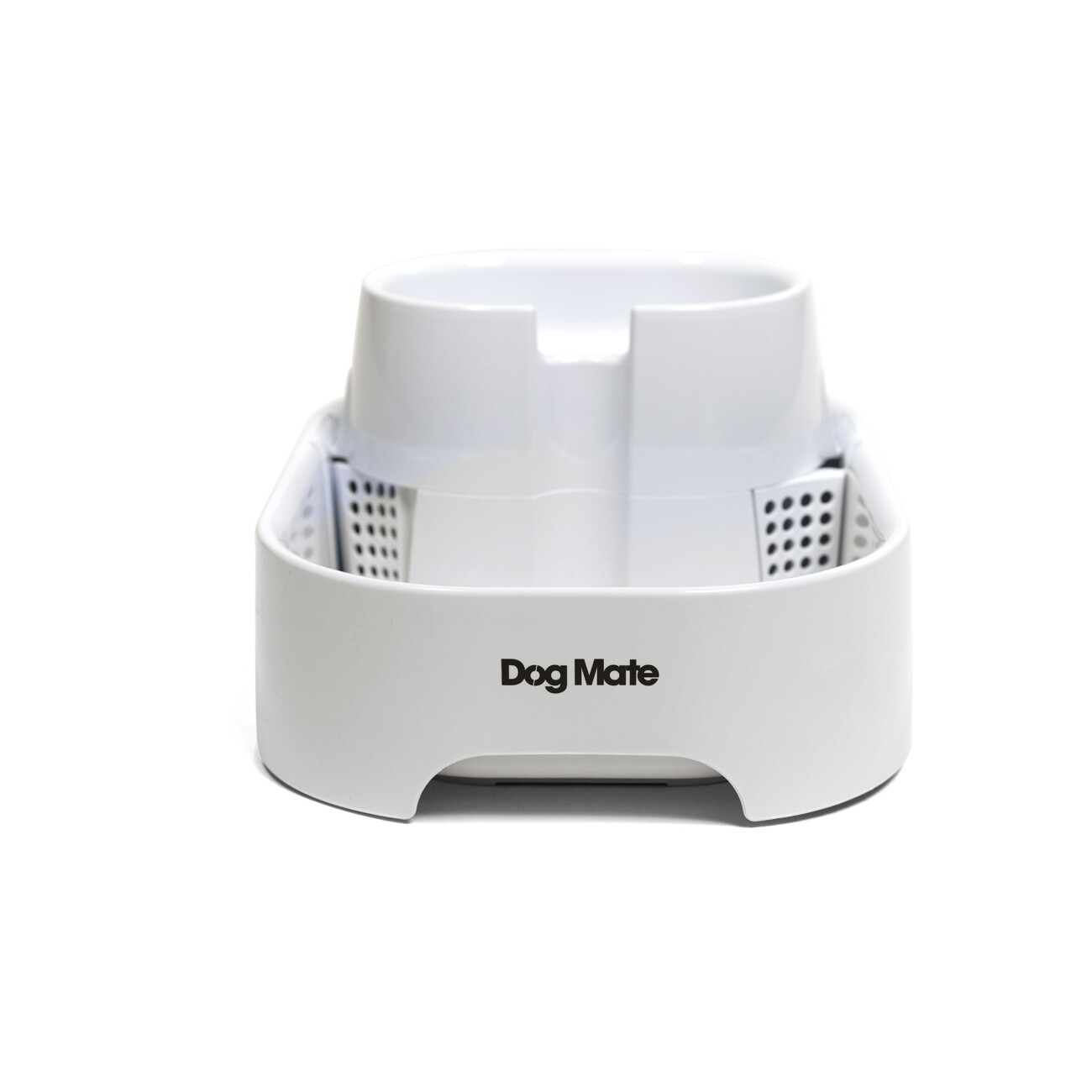 Dog Mate Großer zweistufiger Trinkbrunnen für Haustiere, sechs Liter, Weiß (385E)