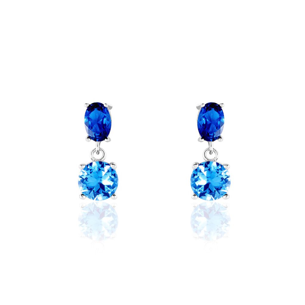 Boucles D'oreilles Pendantes Argent Blanc Brenna Oxydes De Zirconium