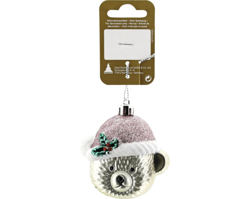 Kerstdecoratie hanger berenkop roze
