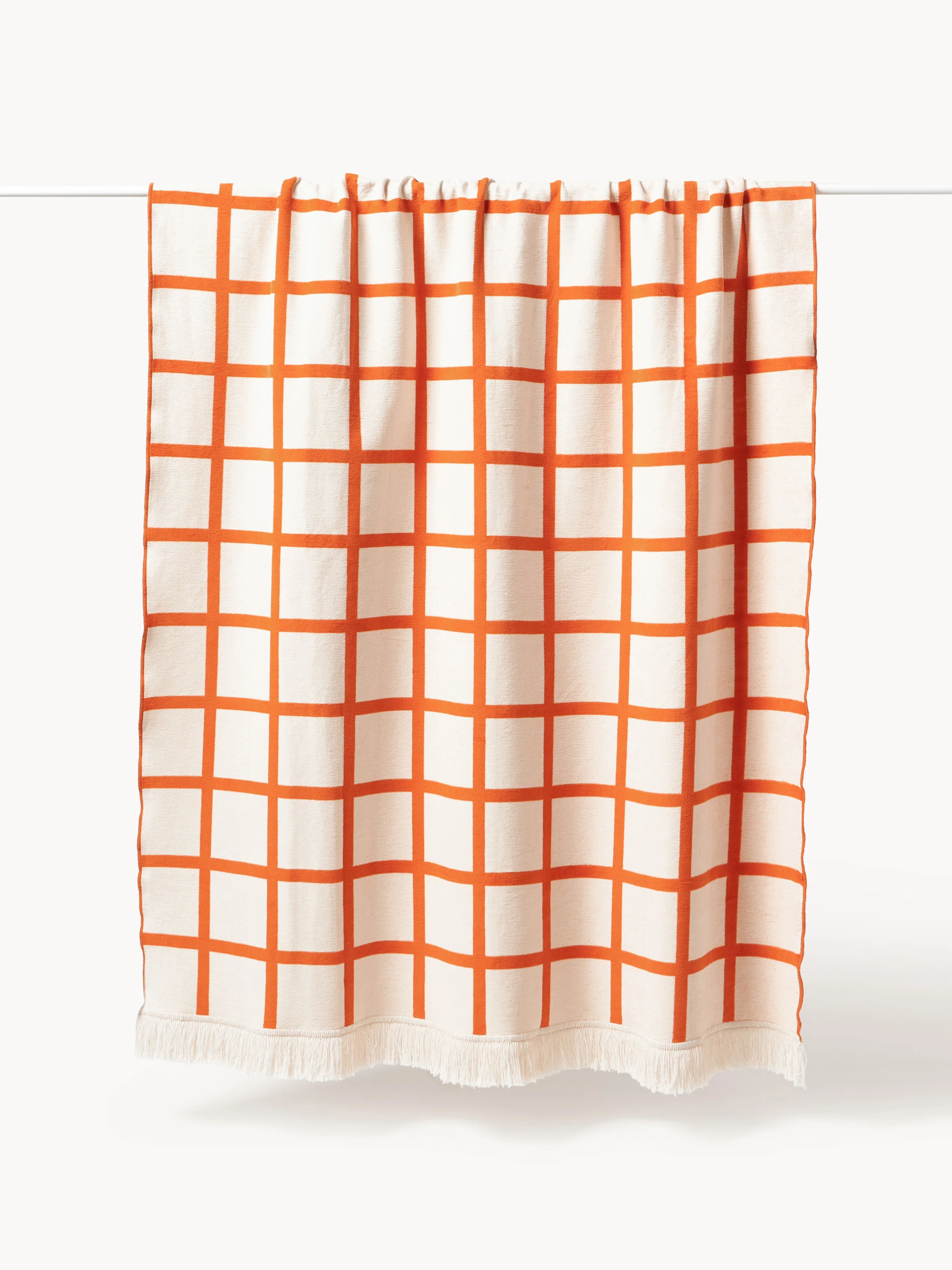 Geruite zachte katoenen plaid Edison met franjes