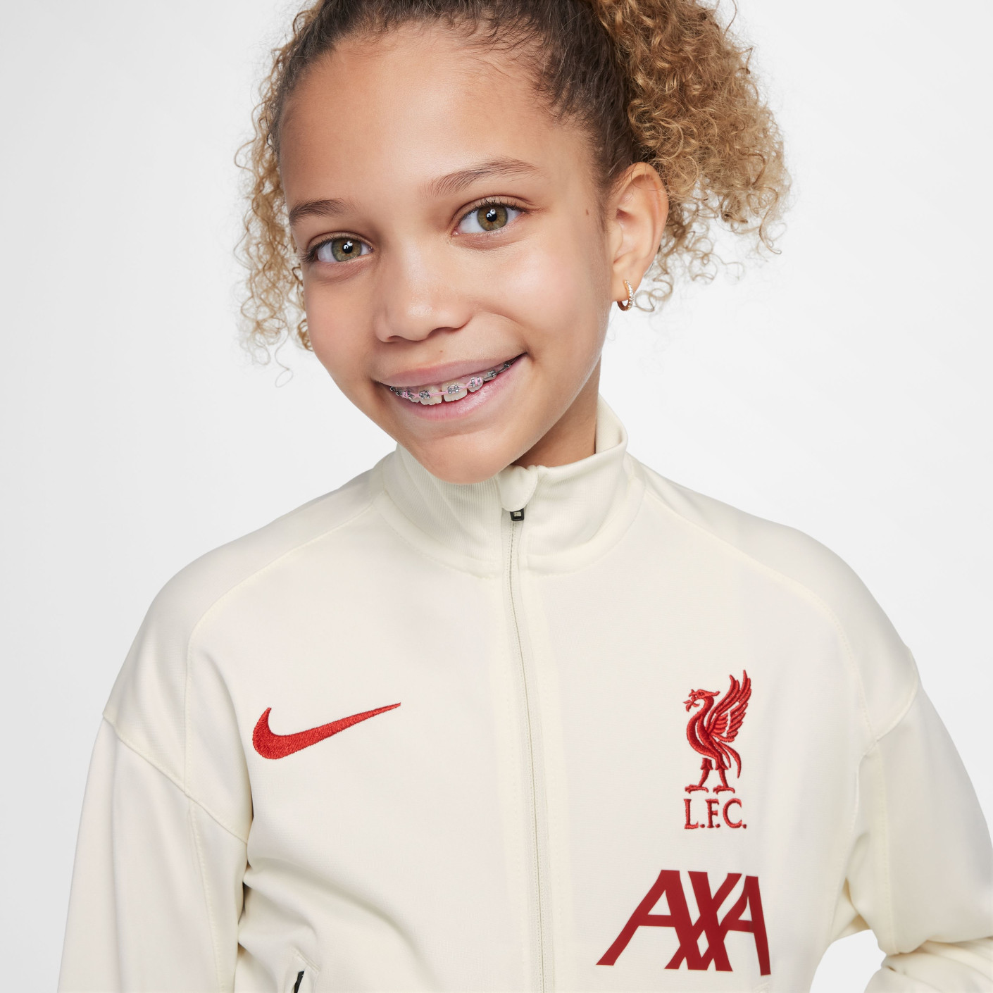 Nike Liverpool Strike Trainingspak Full-Zip 2024-2025 Kids Gebroken Wit Zwart Rood