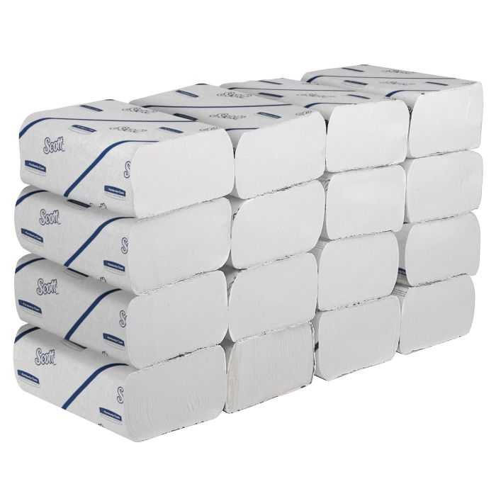 6609 Handdoek Scott i-vouw 2-laags 212x186mm 16x220stuks wit 6609