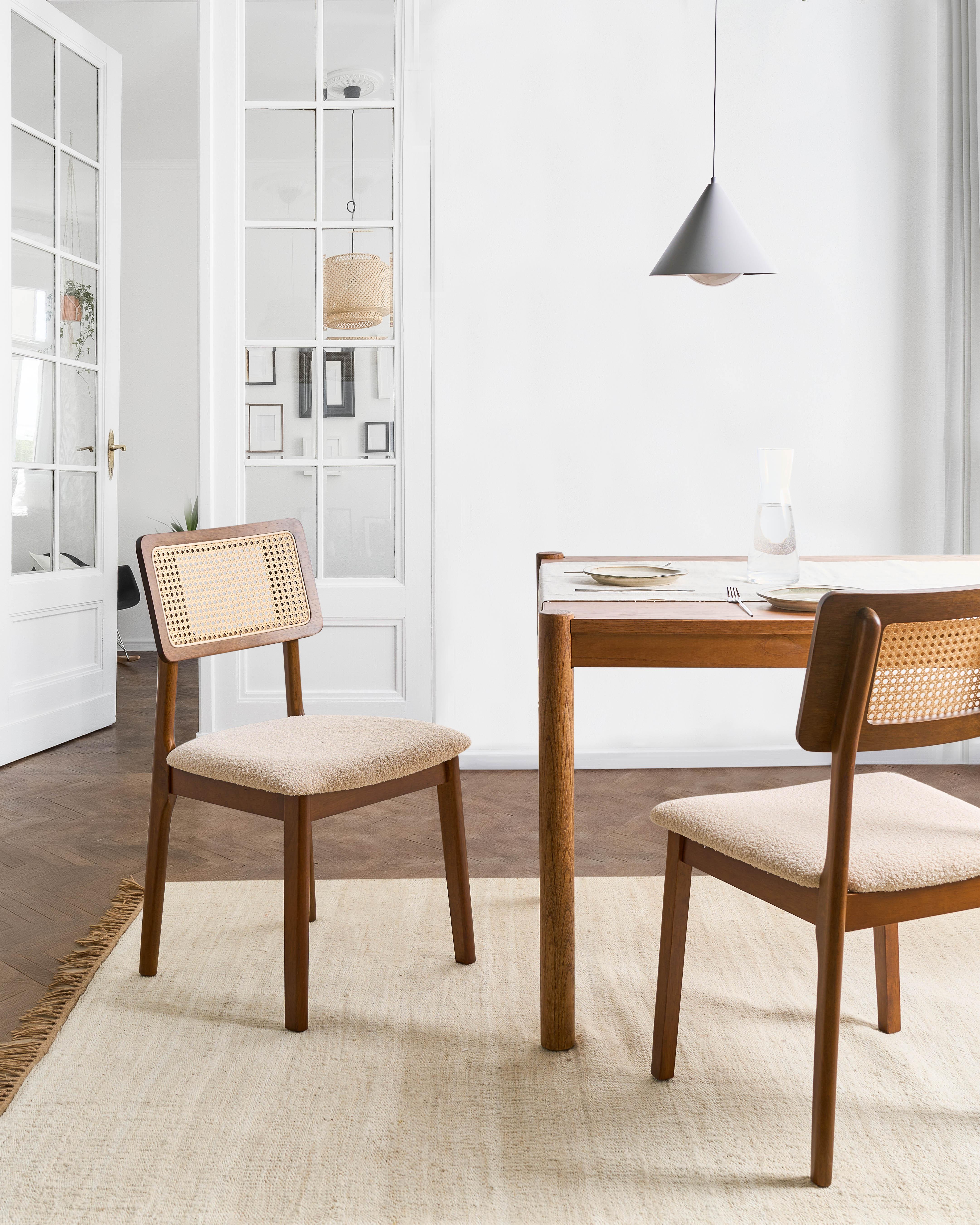 Set van 2 eetkamerstoelen EMBAR Hout Bruin