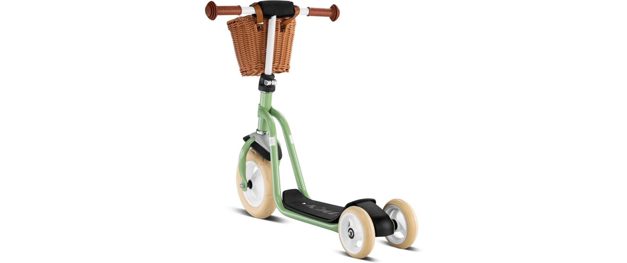Scooter R1 Classic mit EVA-Bereifung retro greenDreirad-Scooter für Kinder mit Lenkerkorb