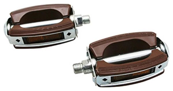 PEDALE CITY MARWI MARRON CORPS ACIER CAGE RESINE FILETAGE 9-16  (EMBALLAGE OEM)  STYLE VINTAGE