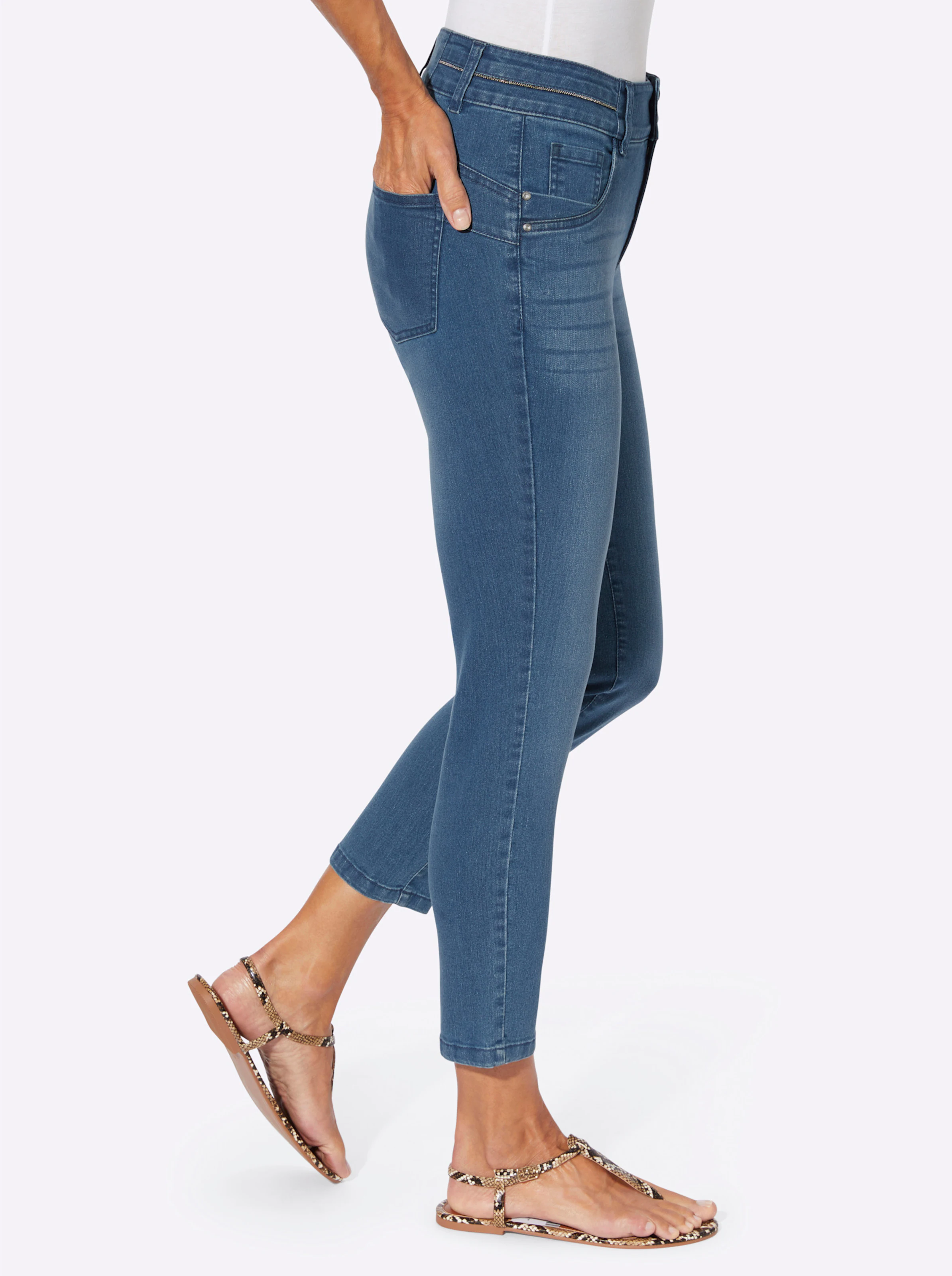 7/8-Jeans in blue-bleached