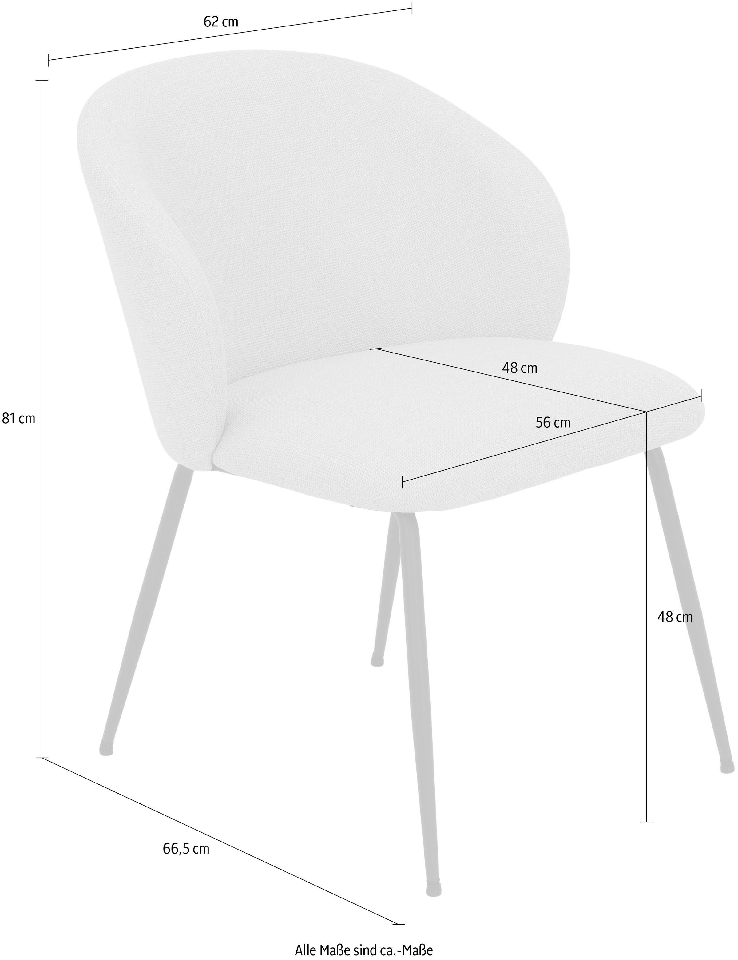 HELA 4-Fussstuhl »GRAZ, Esszimmerstuhl« (Set) 1 Stk.XL-Sitzbreite,4-Fuss,Rundrohrgestell,140 Kg belastbar, Webstoff