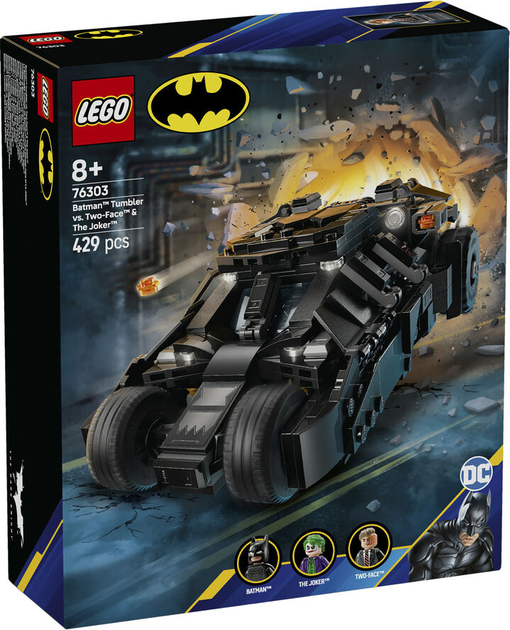 Lego Batmans Tumbler mod Two-Face og Jokeren