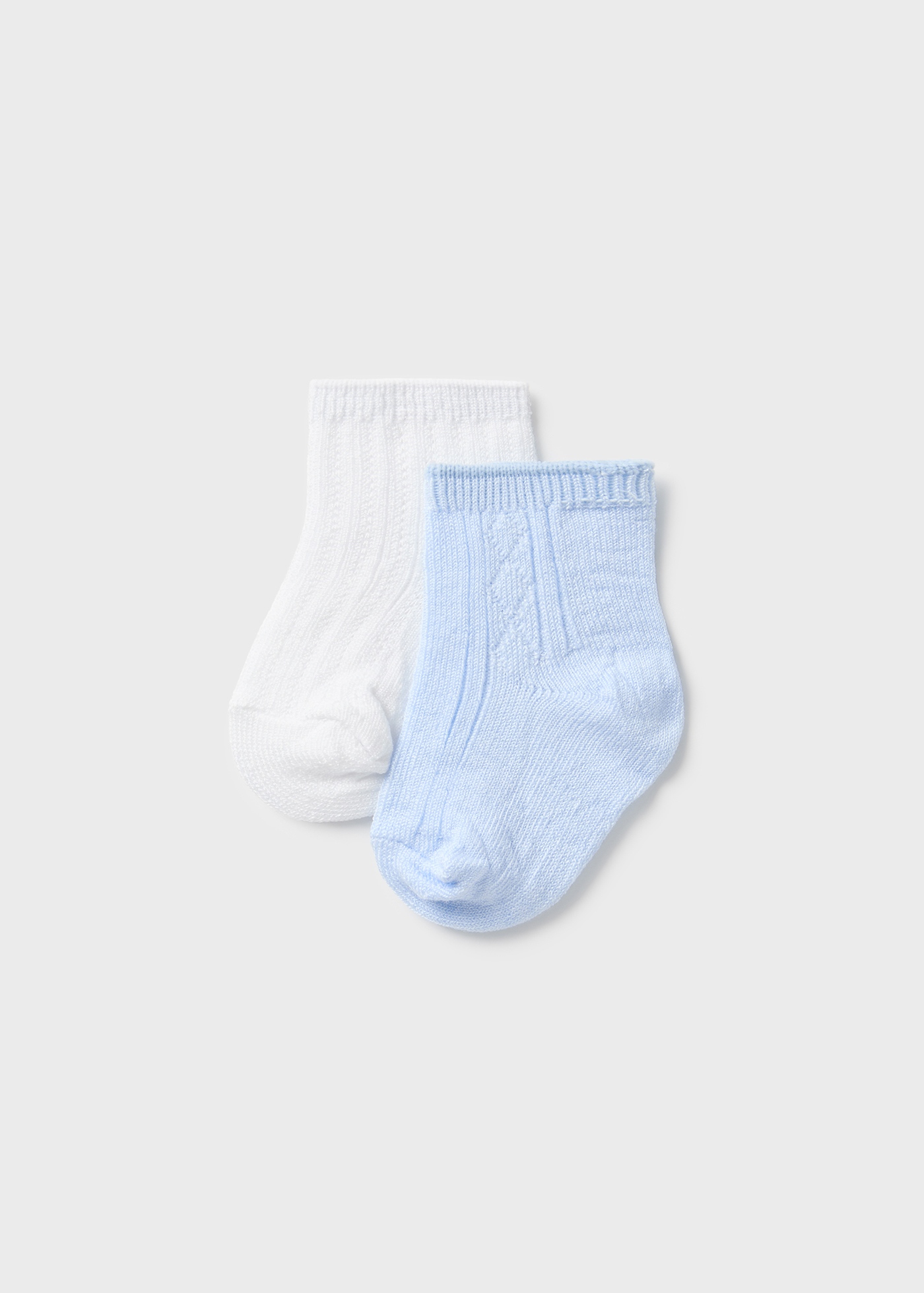 Pacote com 2 pares de meias de algodão para recém-nascidos