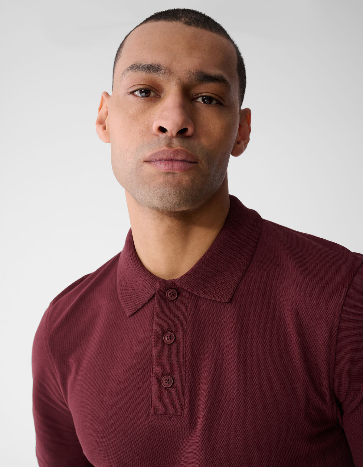 Gebreide Polo Donkerrood