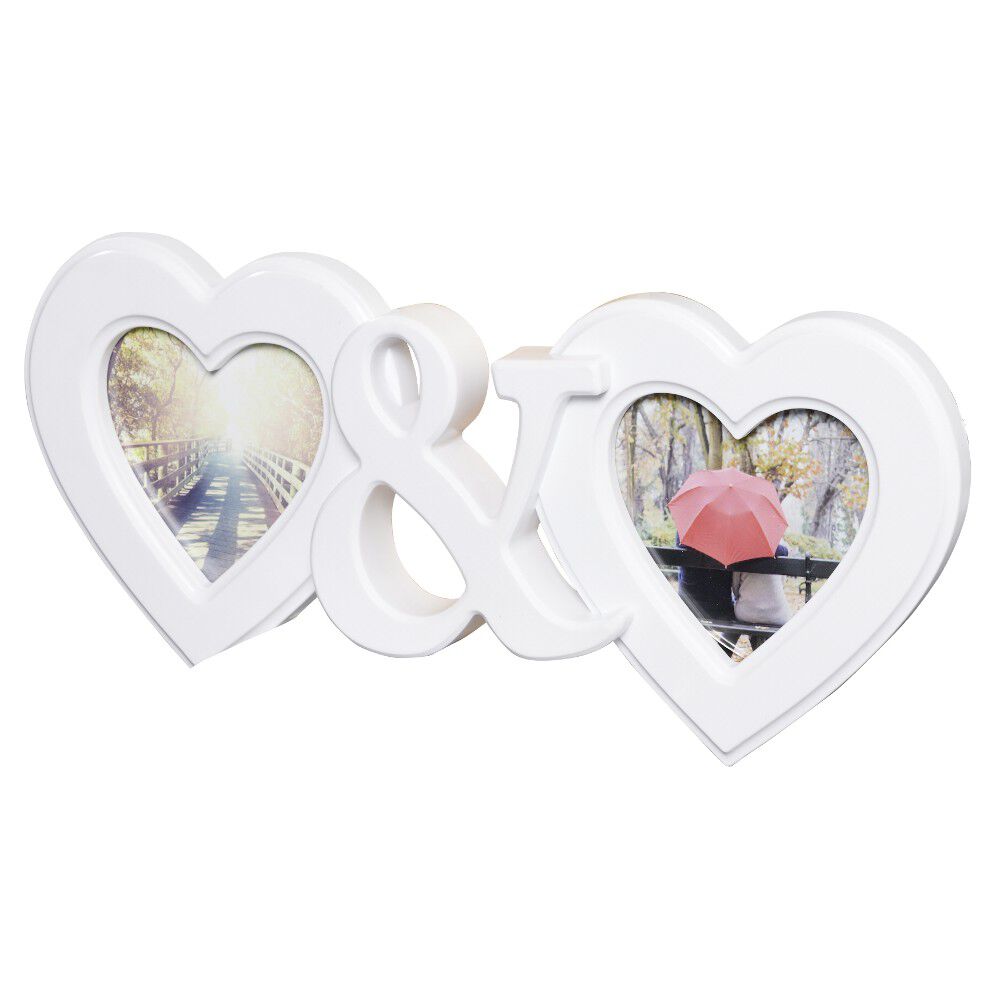 Cadre photo duo coeur pêle mêle 2 vues