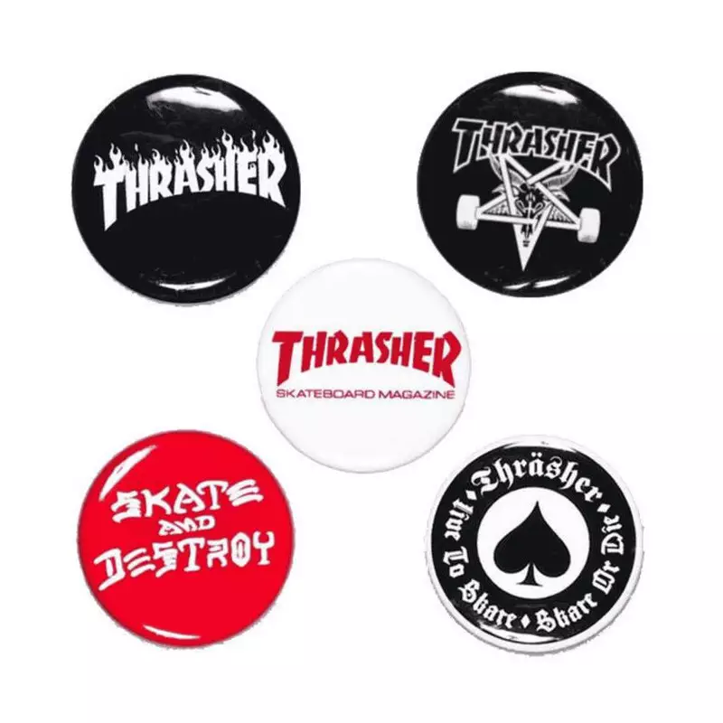 Promotion THRASHER buttons (pack de 5) logo