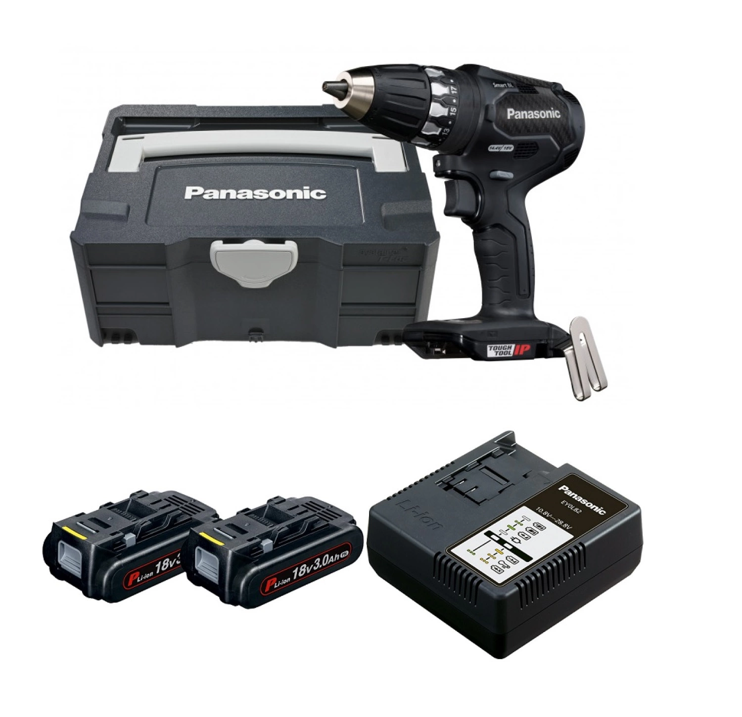 Panasonic EY74A3LJ2G 14,4-18V Li-Ion accu boor-/schroefmachine set (2x 5.0Ah accu) in systainer - koolborstelloos