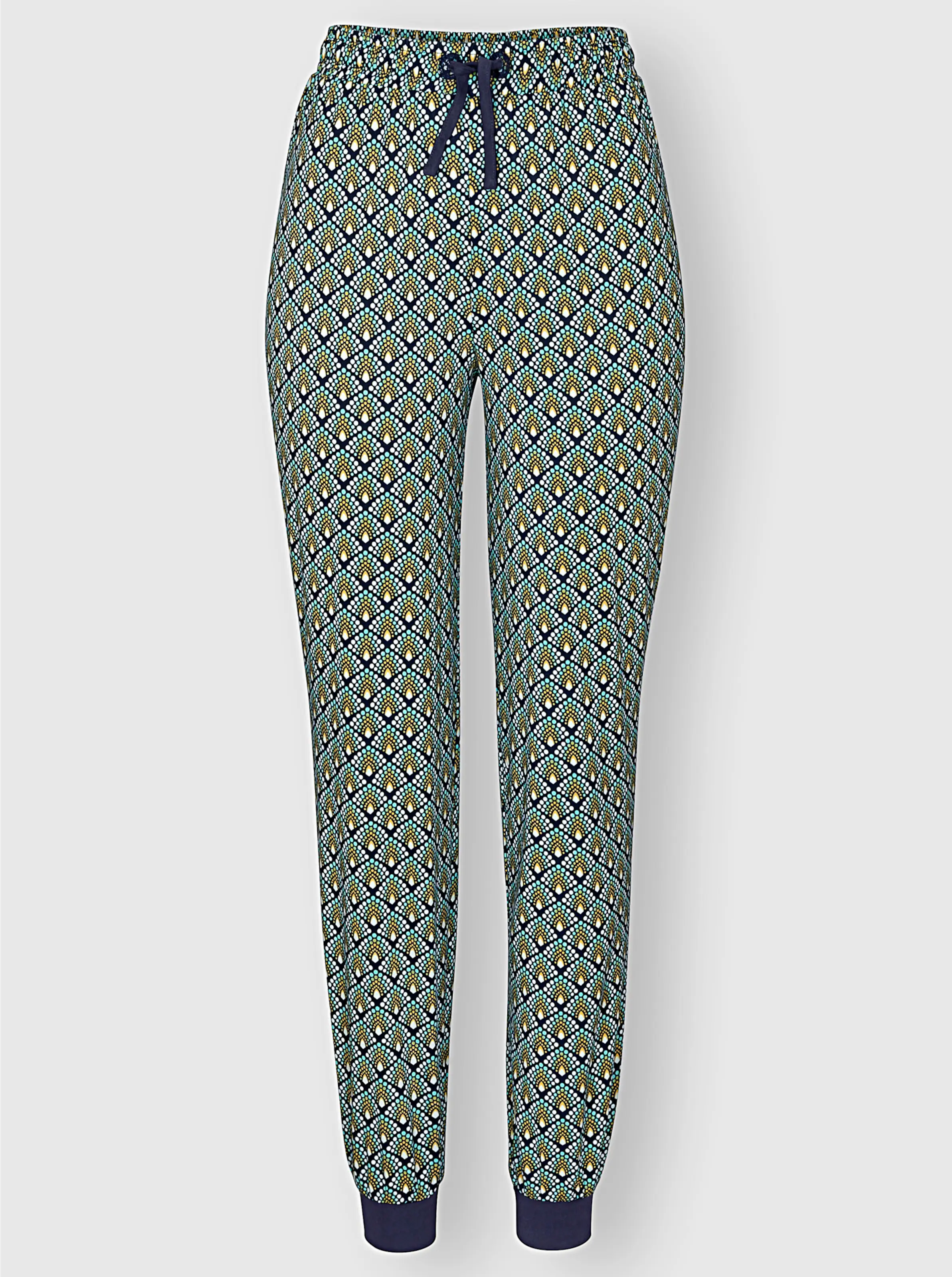 wäschepur Schlafanzug-Hose in marine-blaugrün-bedruckt