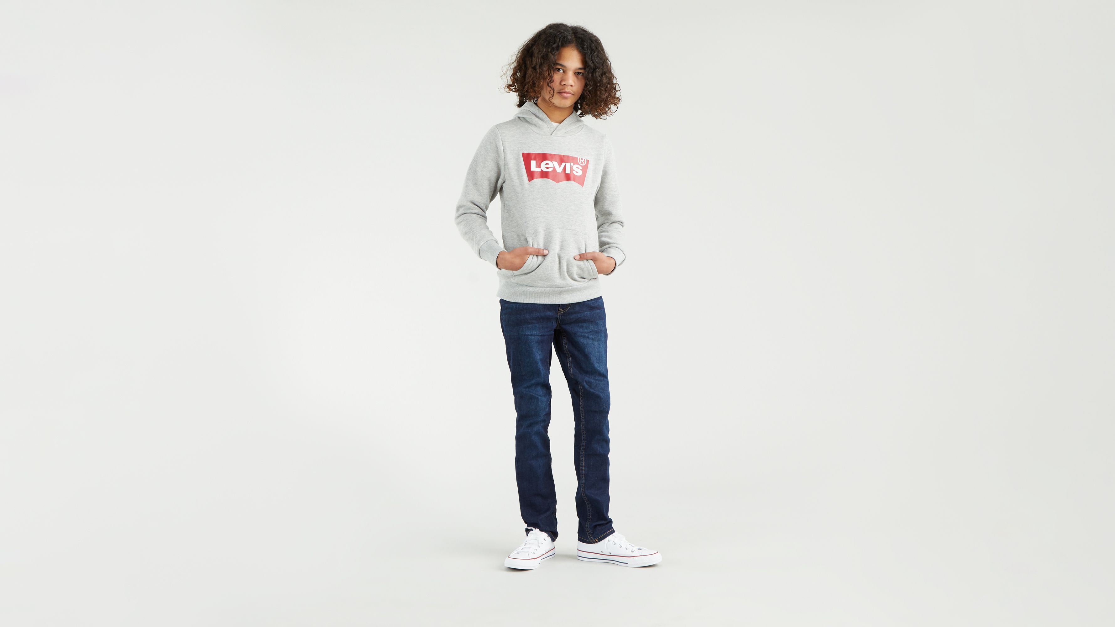 Sweat à capuche sérigraphié Batwing pour adolescent - Grey Heather - Gris