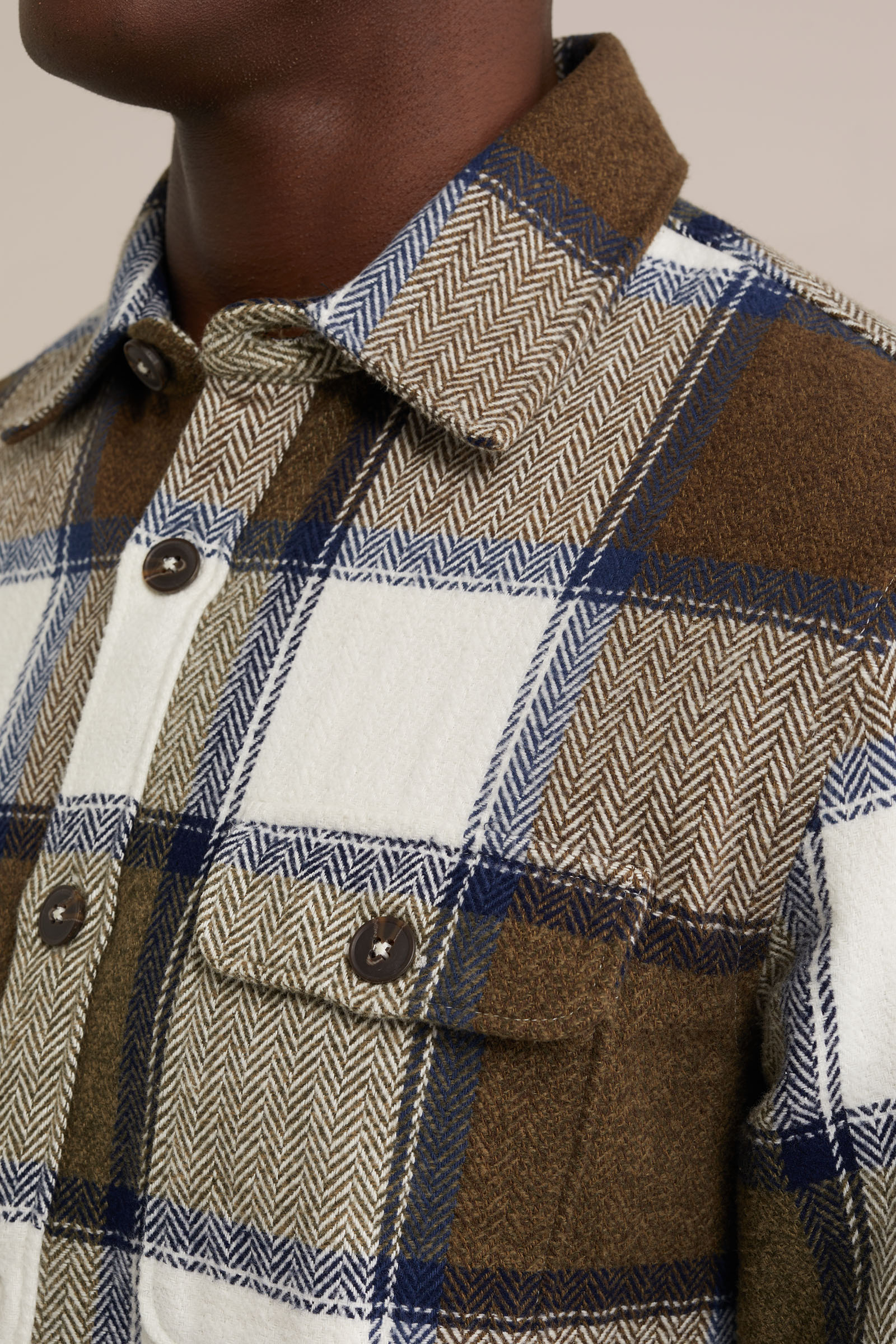 overshirt met ruit WE Fashion Mosgroen