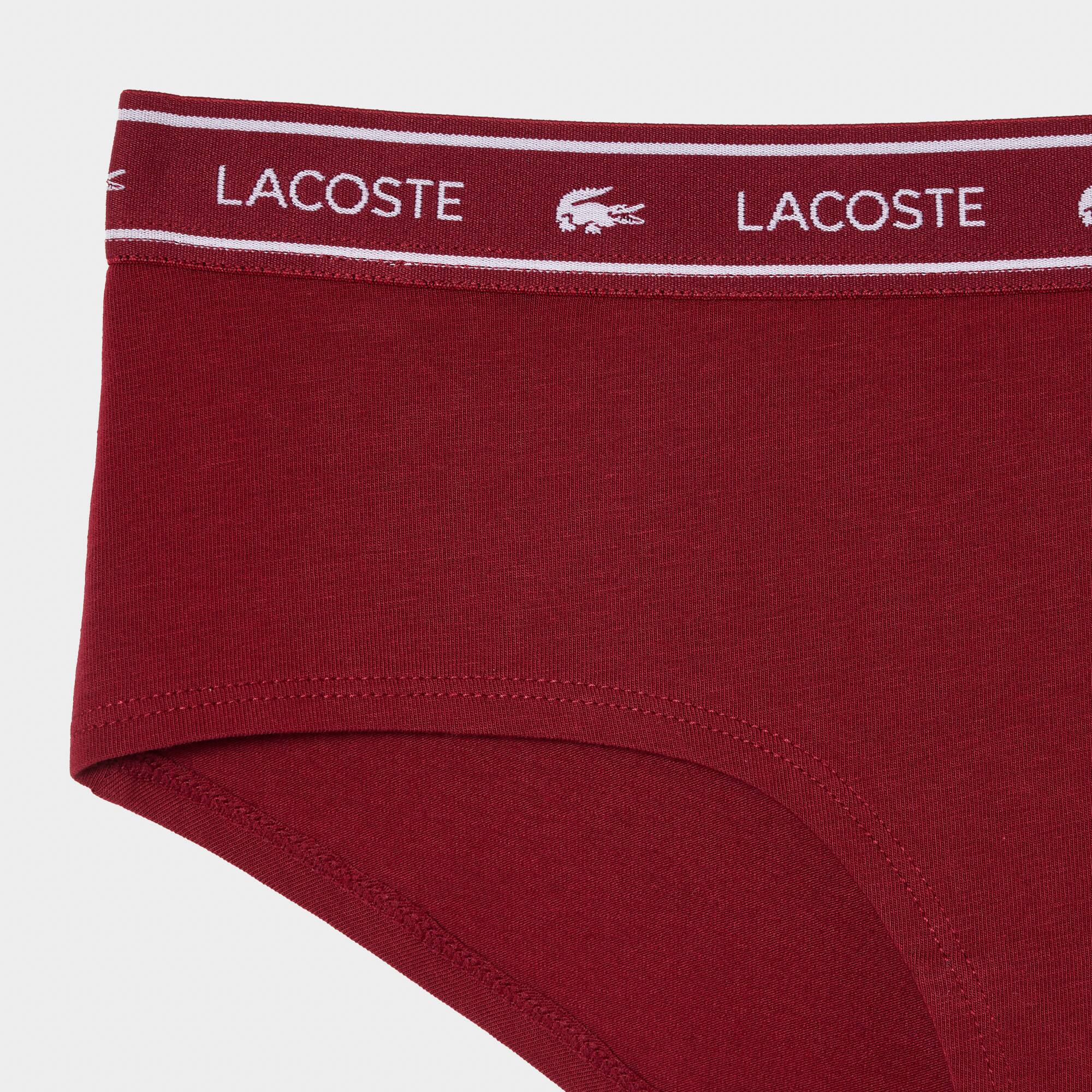 Shorty avec ceinture siglée en coton stretch Culottes & bas - Rouge - Lacoste - Femme