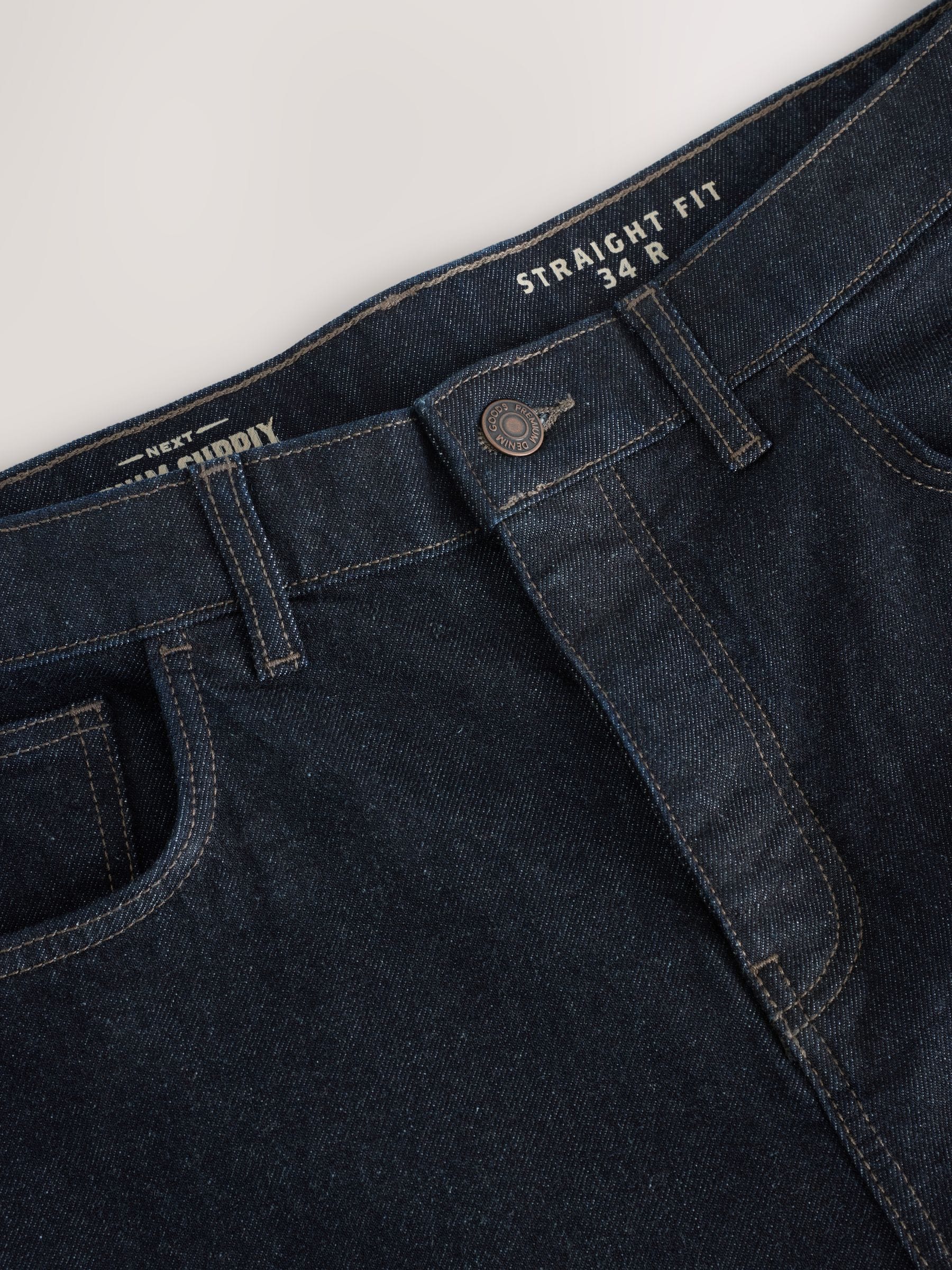 Donker indigo met wassing - Straight fit - Vintage wash denim jeans