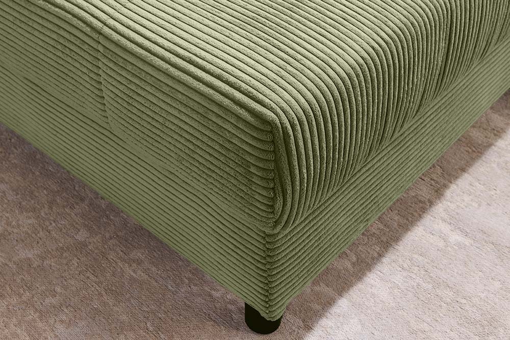 Moderne XXL Wohnlandschaft KENT 305cm grün Cord Bigsofa inkl. Hocker Federkern