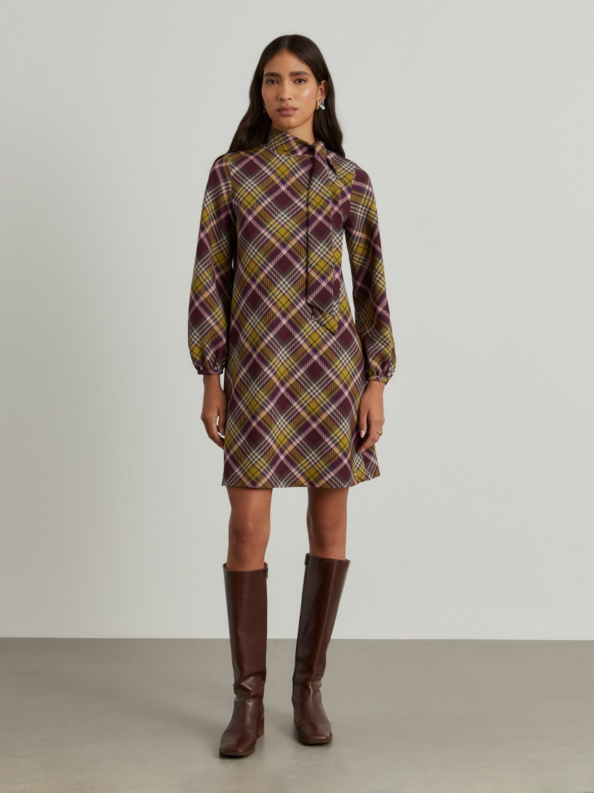 Vestido tartan manga comprida