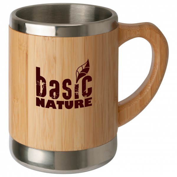 Basic Nature - Tasse en acier inoxydable avec bambou - Tasse