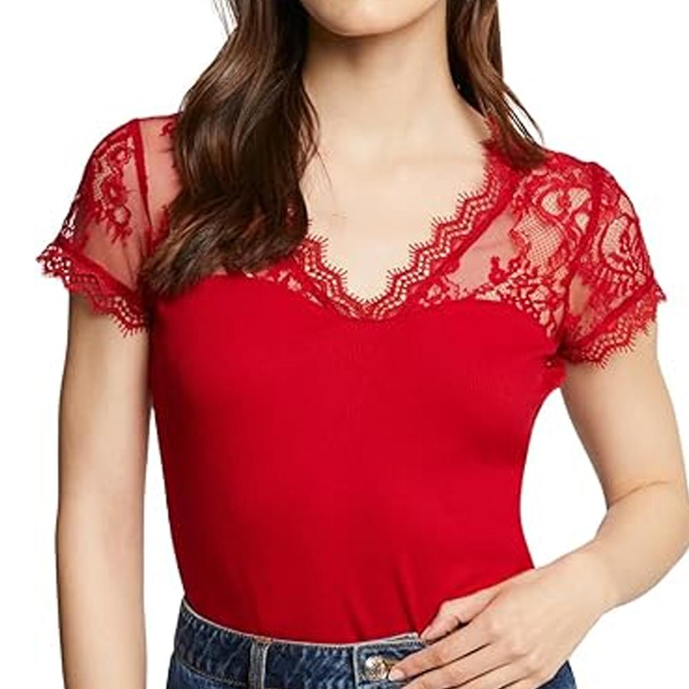 Morgan T-shirt Rouge Femme Morgan Lami