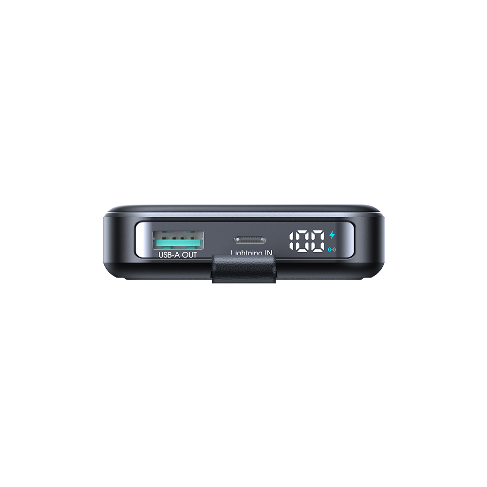 (15W) 10000mAh Magnetische Qi2 MagSafe Powerbank USB C Ladegerät mit LED Anzeige   Kickstand (JR-PBM11) - Schwarz