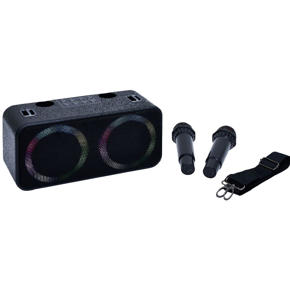 Enceinte karaoké 2 micros Homday Party - portée 10m autonomie 3h