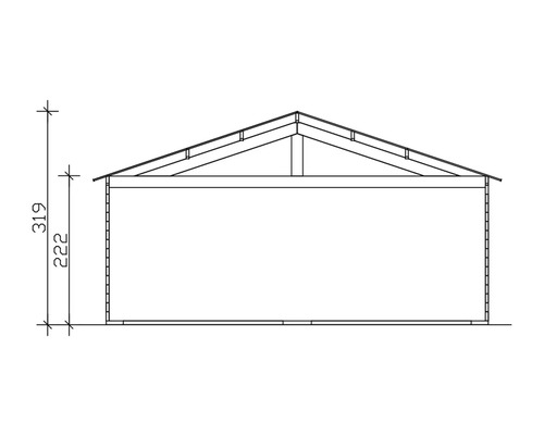 SKAN HOLZ Varberg 3 dubbele garage, 610 x 585 cm, leisteen