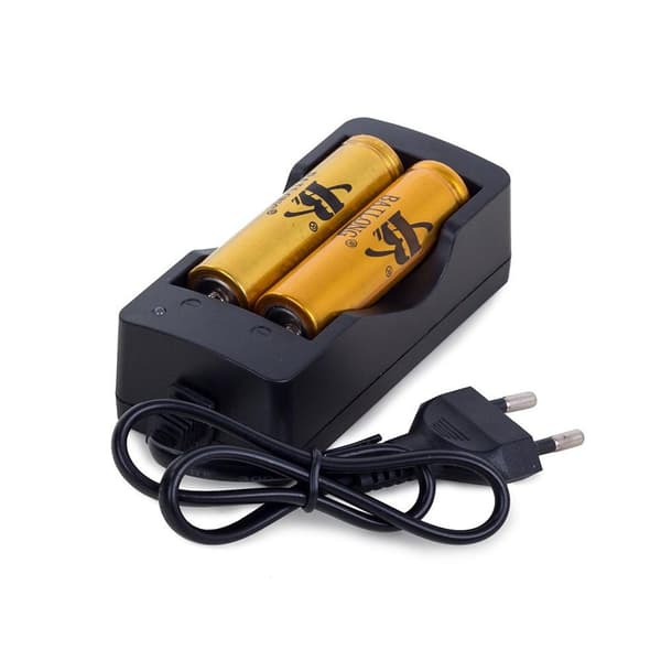 2x Batterilader / Lader - 18650 Batterier