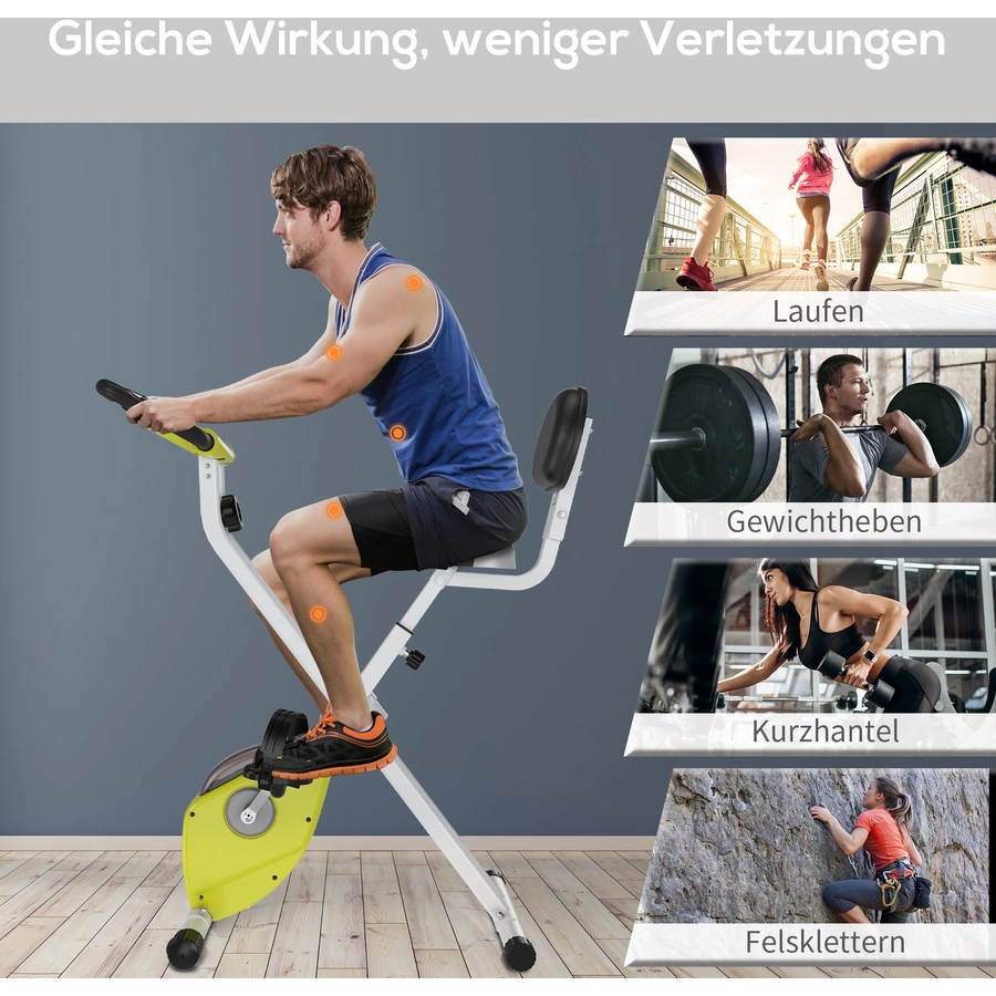 HOMCOM Fahrradtrainer mit Magnetwiderstand gelbweiß