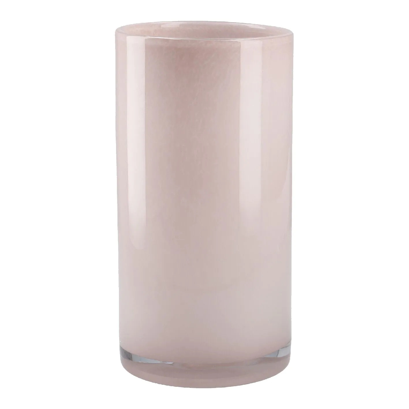 Glas-Vase Zylinder/Opal, rosa, 12 x 24 cm