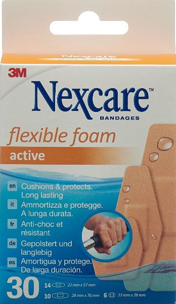 NEXCARE Pflaster Flexible Foam Active Pfl 3 Grössen assortiert 30 Stk