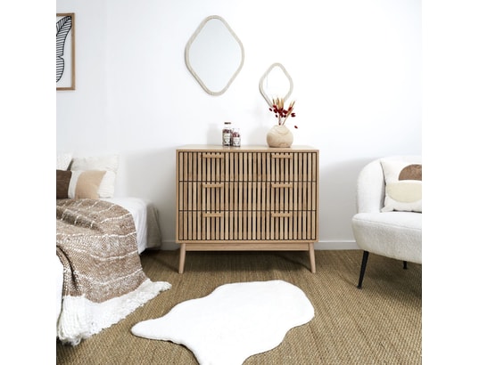 THE HOME DECO FACTORY - Commode 3 tiroirs saulk en bois - marron