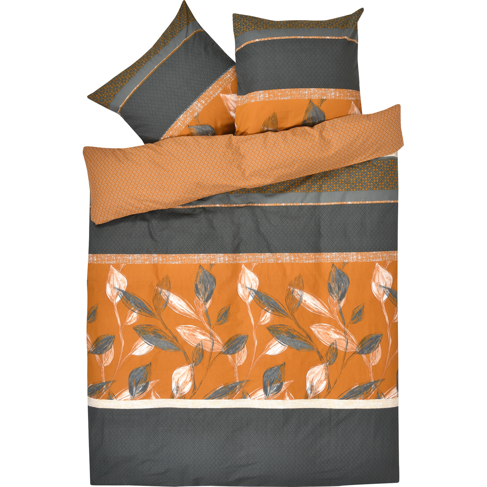 Bettwäsche orange 160x210 65x100 Bettanzug Nord